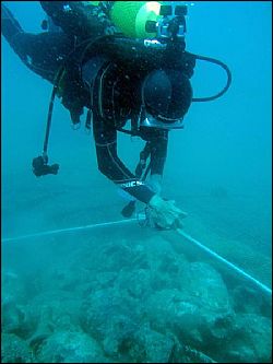 an image showing a diver inspecting the remains of a galleon off the coast of Menorca, which is also a clickable link direct to the ThinkSpain story