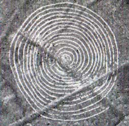 An image of one of the spiral geoglyphs in the desert