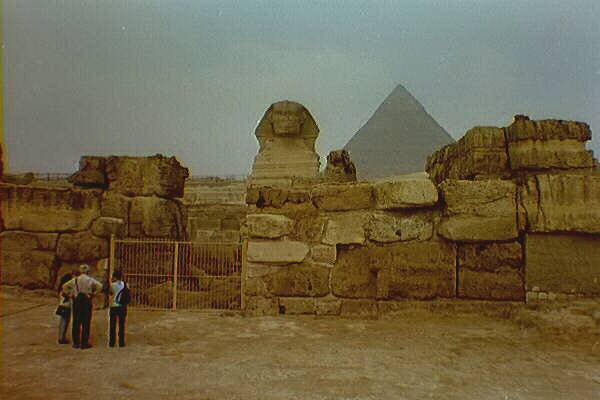 The Sphinx Temple with the Great Sphinx and Pyramid in the background