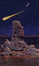 an artists impression of a Geminid meteor fireball, this is an image/link to Nasa Science News