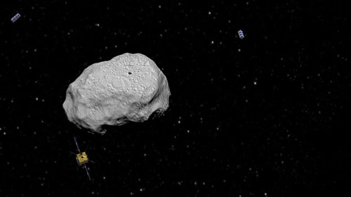 a clickable image link to the ESA Asteroid Impact Mission website with the history of this exciting project