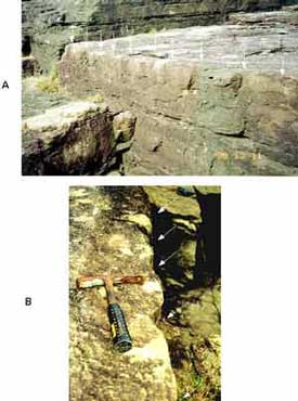 images of tool-marks and wedge-marks above sea-level on the island of Yonaguni-jima