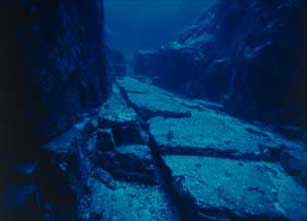 an image of a path leading to the 'Stadium' that has what look like 'drainage gutters' that seem carved from the living bedrock