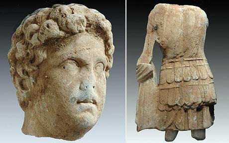 an image of the Roman-era statues recovered from the Aegean Sea which is a clickable link to The Daily Telegraph news story