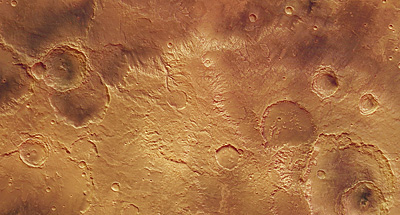 an image/link showing Part of the Sirenum Fossae region in the Southern Highlands of Mars, which is also a link directly to the ESA News story