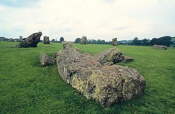 A photograph of the stone circle at Stanton Drew