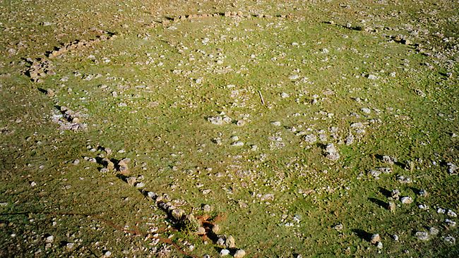 an aerial view of the Wurdi Youang stone arrangement in Australia thought to be older than Stonehenge in England, which is also a clickable link directly to the News.com story
